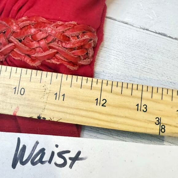 VTG Sky y2k medium women red leather belt babydoll cami whimsygoth USA romantic - Picture 5 of 8